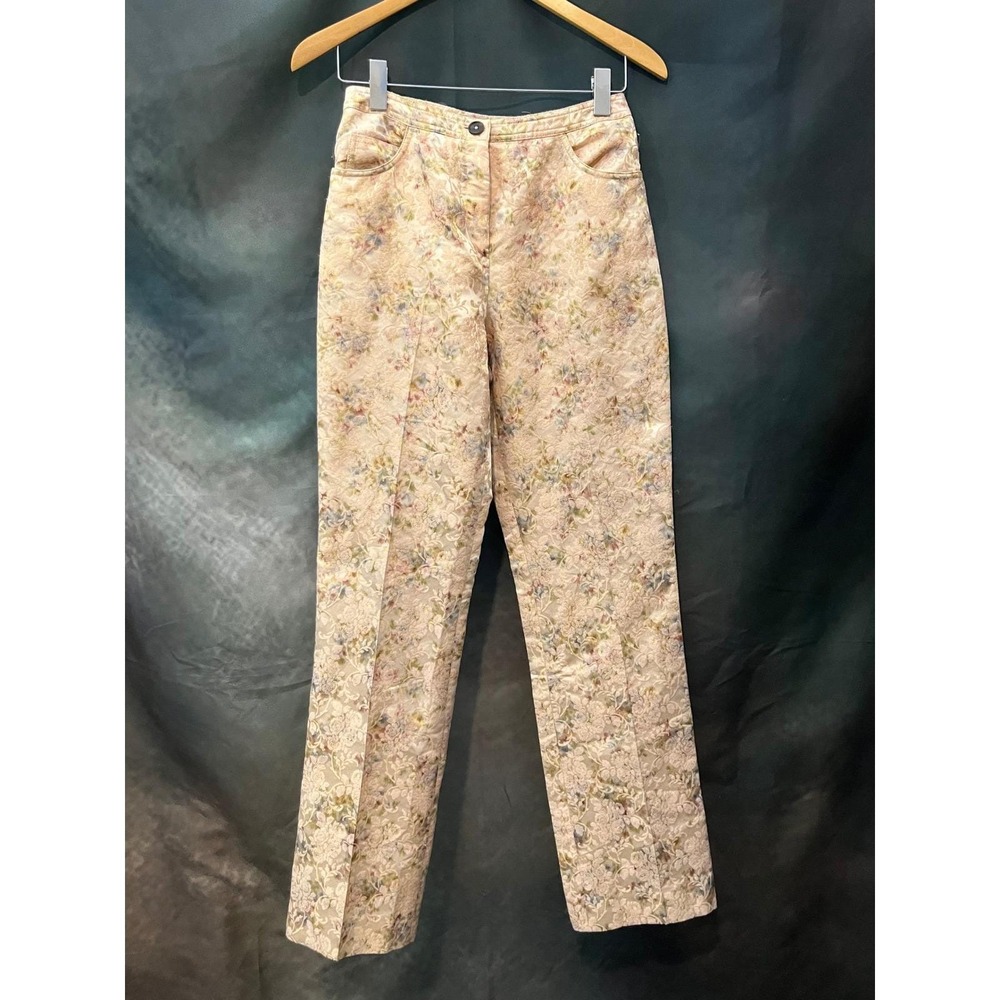 Bernard Zins x Debra‎ Beverly Hills Floral Brocade Vintage Luxury Pants Sz 6